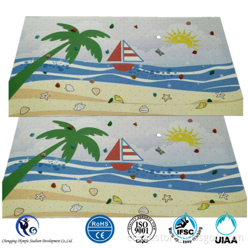 Kids rock climbing wall panel for household use